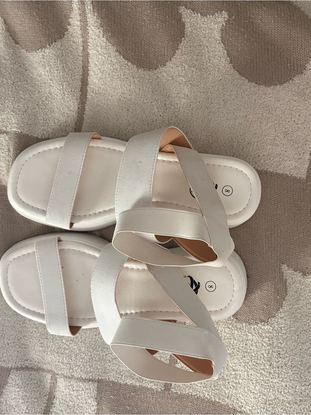 Trary White Cross-Band Slide Sandals